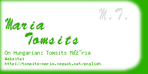 maria tomsits business card